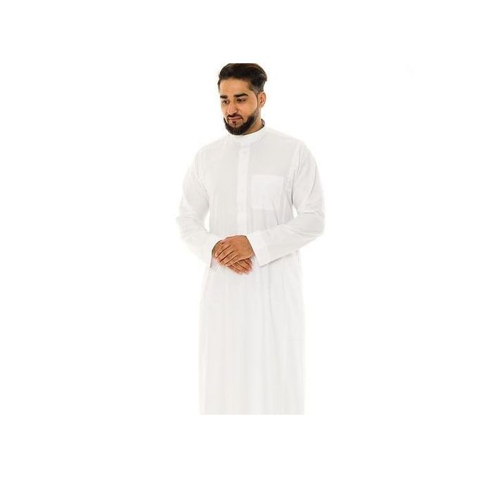 Abaya Dialabe (Chemise Aladji / Qamis / Jellaba) – Blanc – Idéal pour Korité